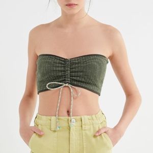 NEW UO Green Linda Sweater Cinched Tube Top